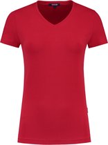 Tricorp Dames T-shirt V-hals 190 grams - Casual - 101008 - Rood - maat XS