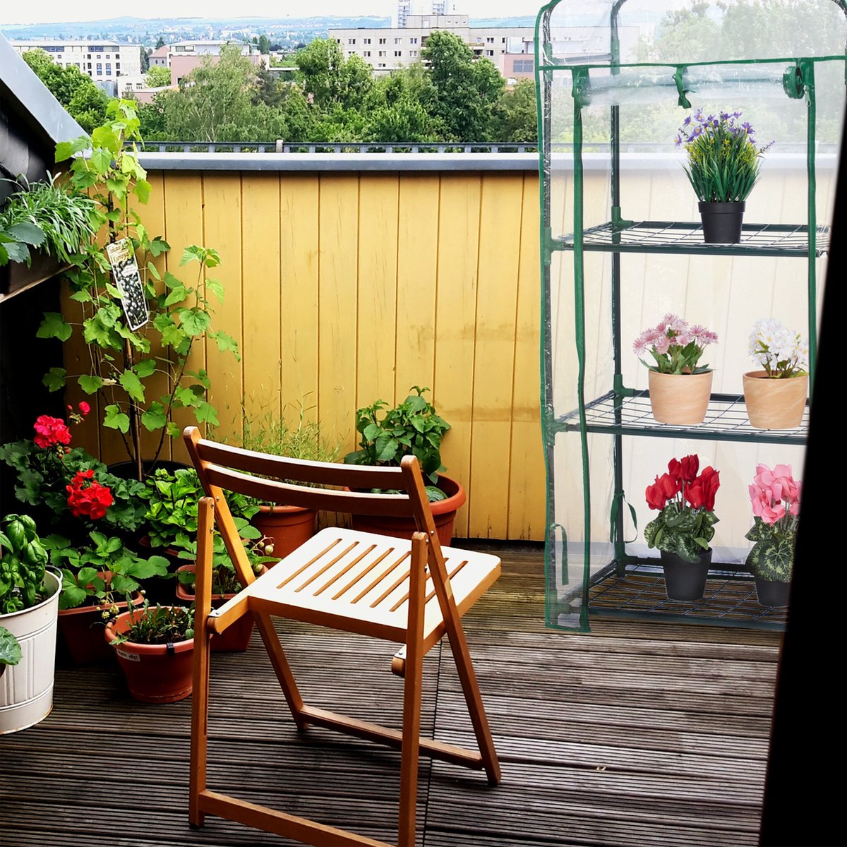 kweekkas balkon - 3 etages - 128 x 60 x 40 cm - buiten - plantenkas – foto 6
