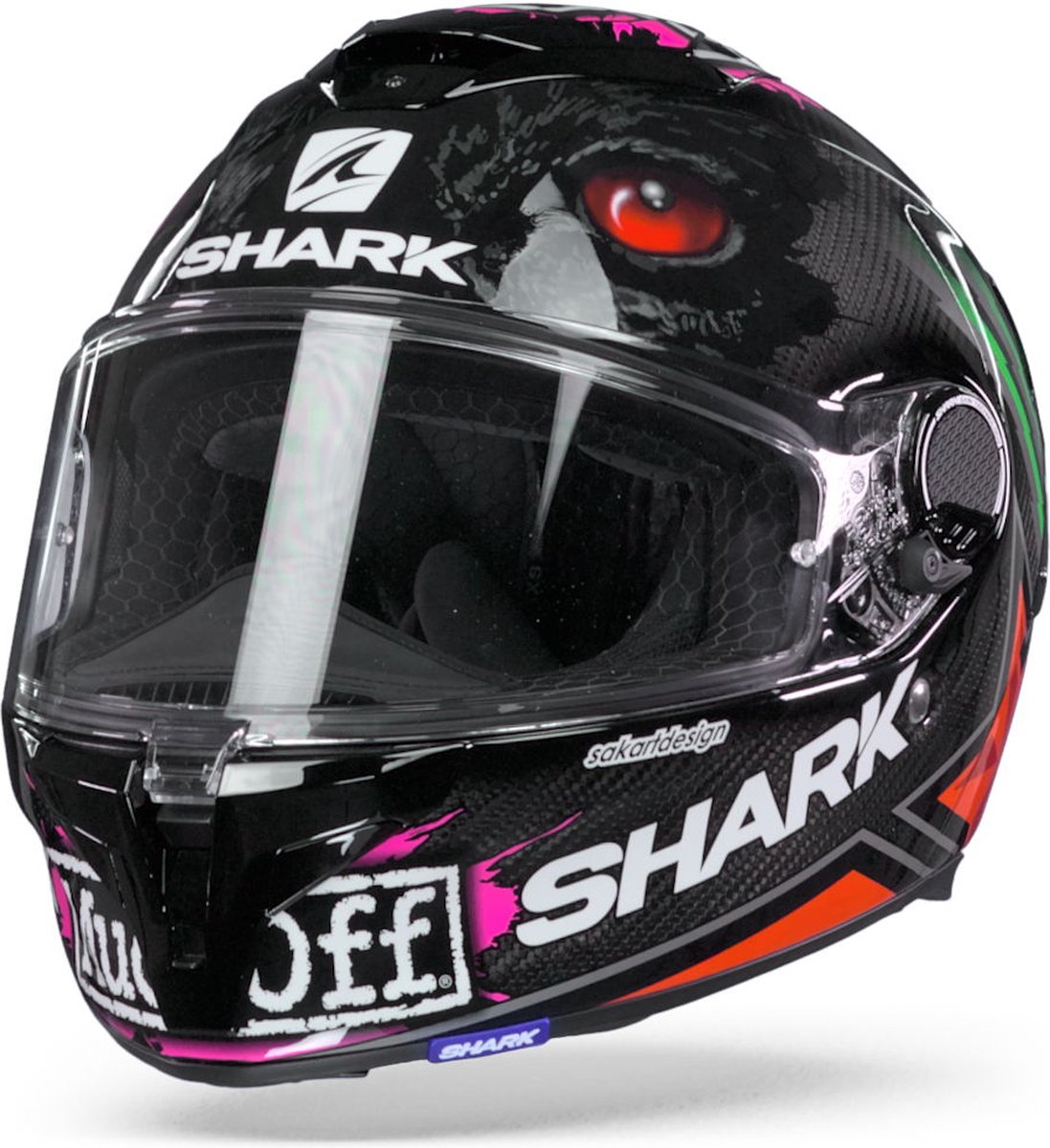 Shark Spartan GT Carbon Roodding Carbon Rood Groen Integraalhelm XL