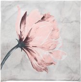 Clayre & Eef Kussenhoes 45*45 cm Roze,Wit,Grijs Polyester Vierkant Bloem Sierkussenhoes