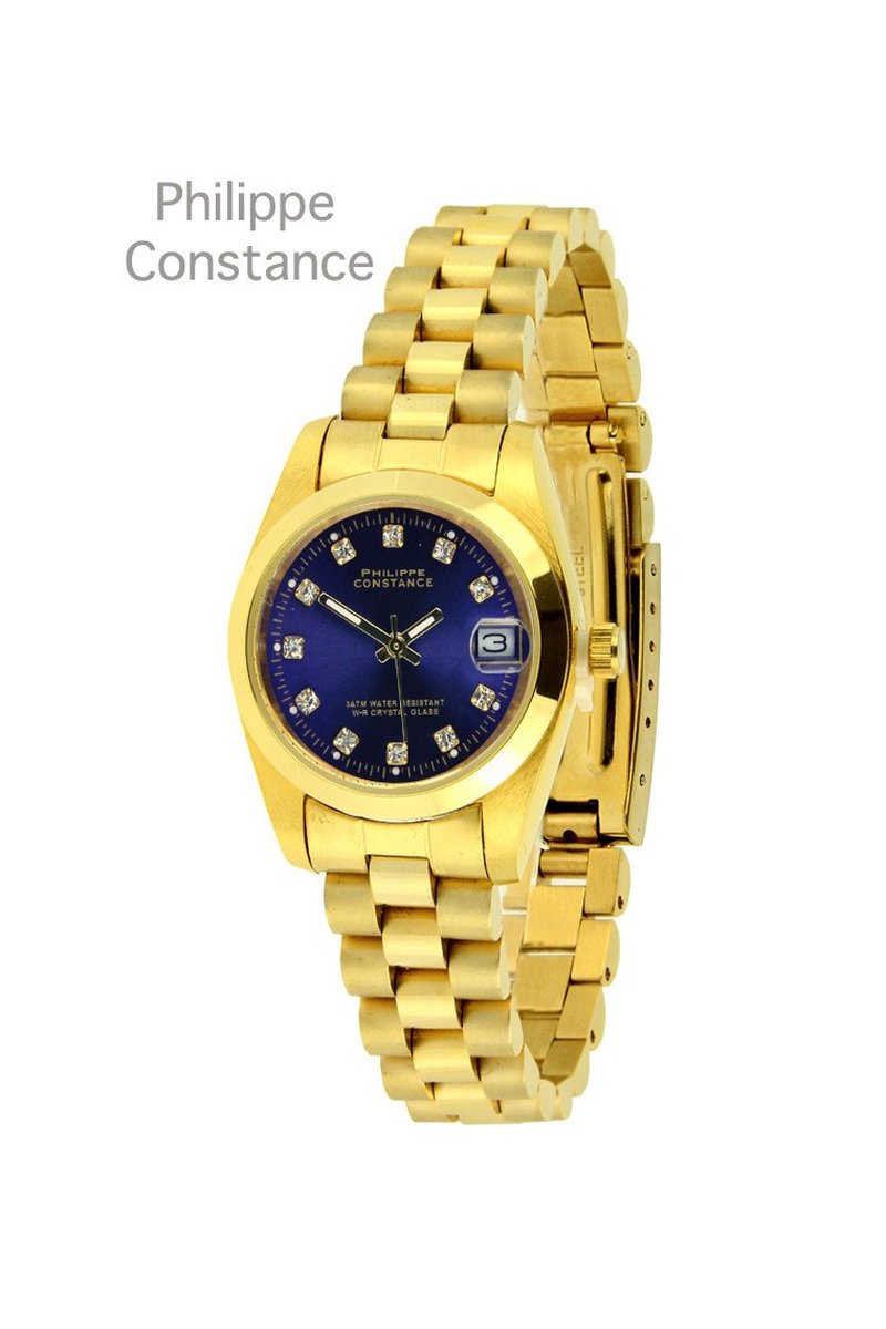 PHILIPPE CONSTANCE "MINI GOLD" STONES BLUE