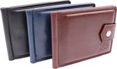 Safekeepers Geldclip Pasjeshouder - Dollarclip - moneyclip - RFID Anti Skim -  Leder - Blauw