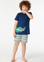 Woody pyjama jongens - krokodil - donkerblauw - 221-1-PSU-S/874 - maat 164
