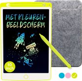 Bol.com LCD Tekentablet Kinderen "Groen" 10 inch - Kleurenscherm - Incl. Hoesje & Extra Pen - Drawing Tablet - Educatief Speelgo... aanbieding