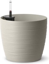 PoeTIC - Casa Cosy ronde zijde grijze pot - Ø24,8 x H 22 cm 7L met waterreserve