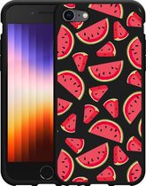 iPhone SE 2022 Hoesje Zwart Watermeloen - Designed by Cazy