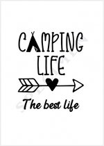 A6 enkele quote kaarten camping life - 50 stuks | excl. envelop | Presentjes balie | groothandel wenskaarten |