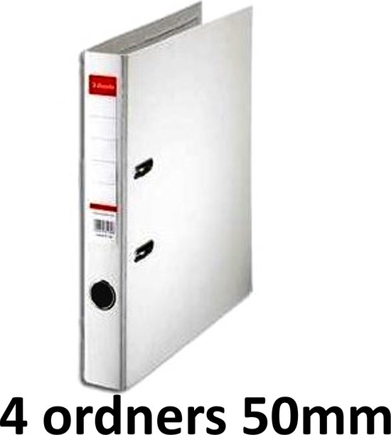 4 x Esselte Ordner Basic - rug 50mm - A4 - Wit