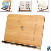 EasySC Boekenstandaard - Kookboekstandaard - Laptop Standaard  - Tablet Houder - Verstelbaar - Bamboe
