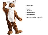 Luxe Pluche Paashaas met kop maat L/XL - Paasfeest Pasen haas dier pluche hazen verkleed outfit
