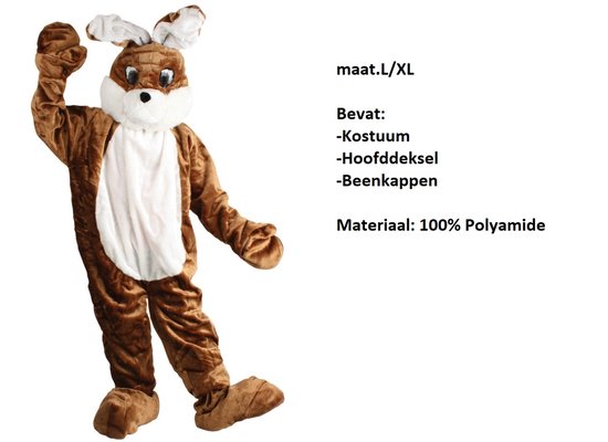 Costume de lapin de Pâques costume de lapin en peluche mascotte de lièvre  brun 
