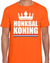 Oranje honkbal koning shirt met kroon heren - Sport / hobby kleding S