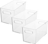 Set van 3x stuks creme potjes/flesjes/make-up houder/box 31 x 15 cm van kunststof - Nagellak box - Make-up box - Organizer