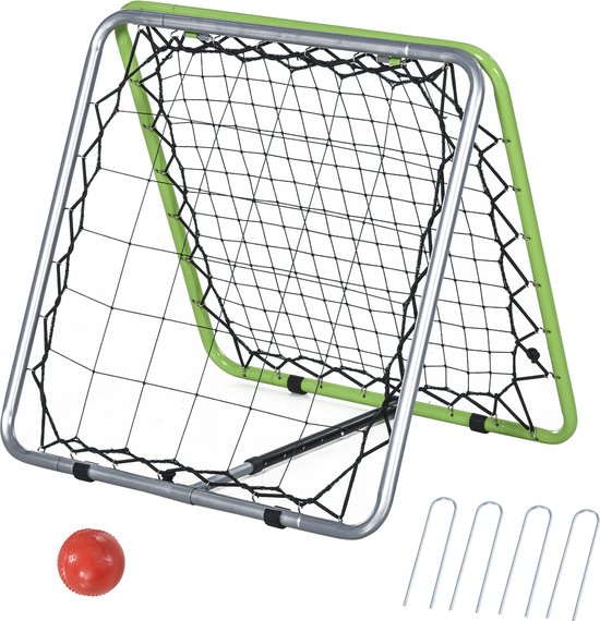 Filet De Rebond HOMCOM 96x80cm - Pour Football, Tennis, Handball - Réglable, 20 Élastiques, Transport Facile