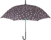 paraplu bloemen dames 102 cm microfiber grijs