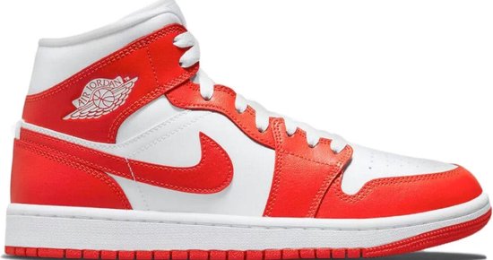 Nike Air Jordan 1 Mid, White/Habanero Red- White, Kentucky Red, BQ6472 116,  EUR 40 | bol
