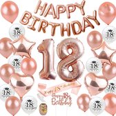 Joya Party® 18 Jaar Verjaardag Versiering Rose Goud | Ballonnen Slinger Rosé Gold | achttien sjerp | happy birthday