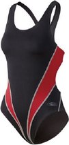 badpak Competition dames polyester zwart/rood maat 40