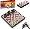 Afbeelding van het spelletje Luxe schaakbord met schaakstukken - Chess set - Magnetisch schaakbord met schaak stukken - Schaakspel - inklapbaar bord - 33x33 cm
