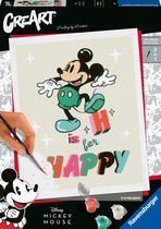 Ravensburger CreArt Disney Mickey Mouse H is for Happy - Schilderen op nummer voor volwassenen - Hobbypakket