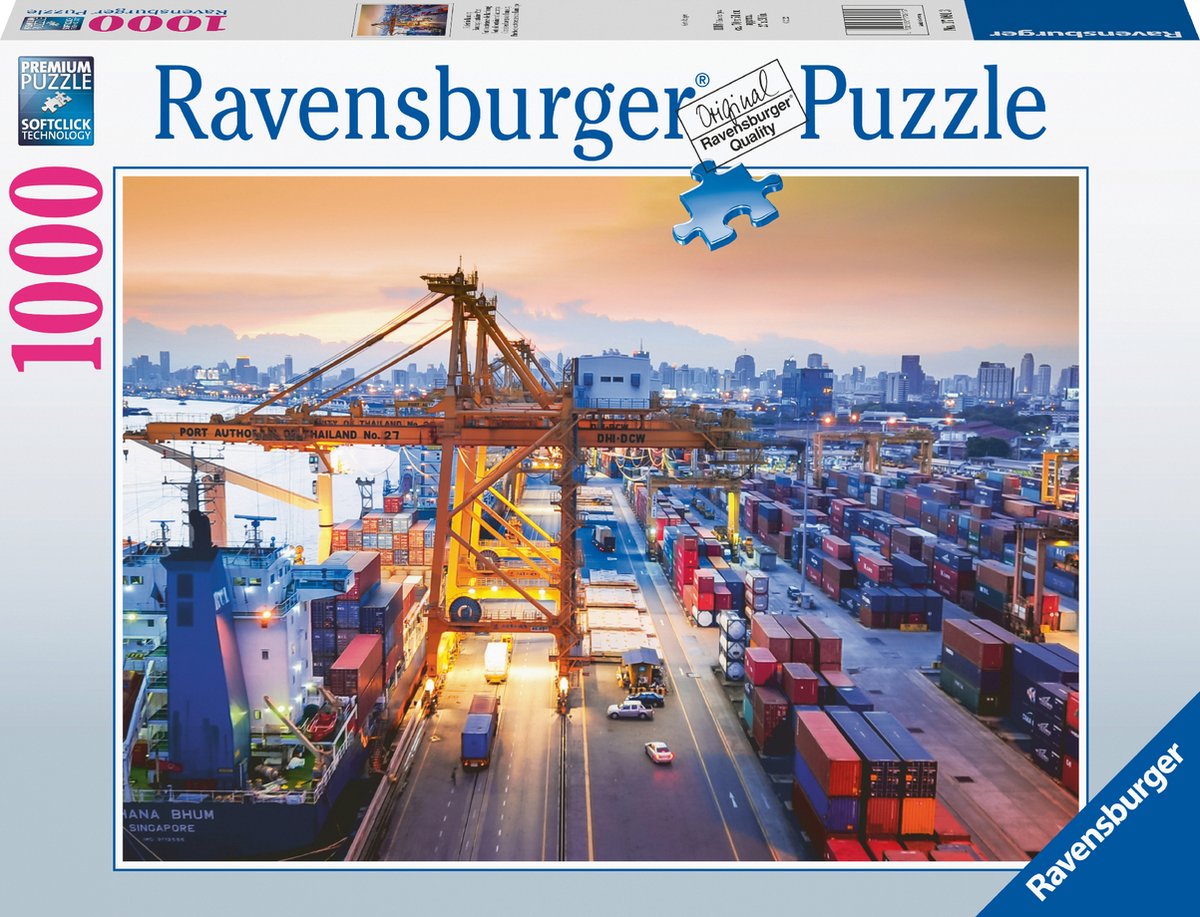 Ravensburger puzzel Container Haven van Hamburg - Legpuzzel - 1000 stukjes