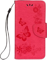 Apple iPhone XS Hoesje - Mobigear - Butterfly Serie - Kunstlederen Bookcase - Rood - Hoesje Geschikt Voor Apple iPhone XS