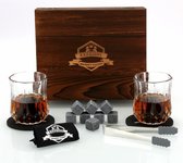 Studio Jacqui Whiskyglazen - Whiskystenen - Whiskey Stones en Glazen - IJstang - Whiskey Glas - In luxe Geschenkverpakking - Cadeau Mannen en Vrouwen