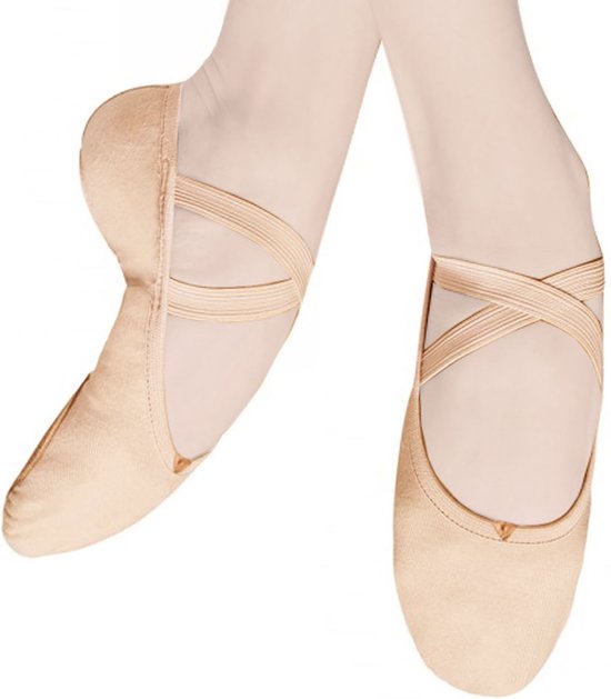 Dancer Dancewear® Balletschoenen Splitzool | ROZE | “StretchPro” | Stretch canvas | Balletschoen voor meisje | Maat 35