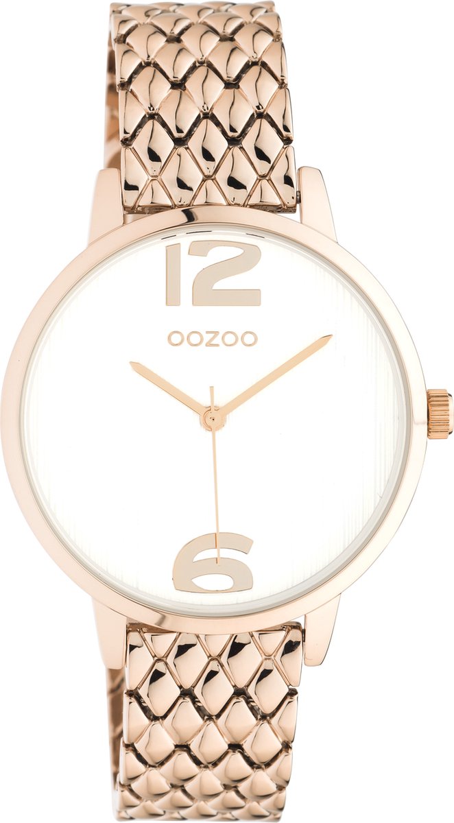OOZOO Timepieces - Ros gouden horloge met ros gouden roestvrijstalen armband - C10923 - 38