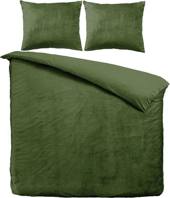 Velvet Dekbedovertrek Groen 240 x 200/220 cm + 2 kussenslopen