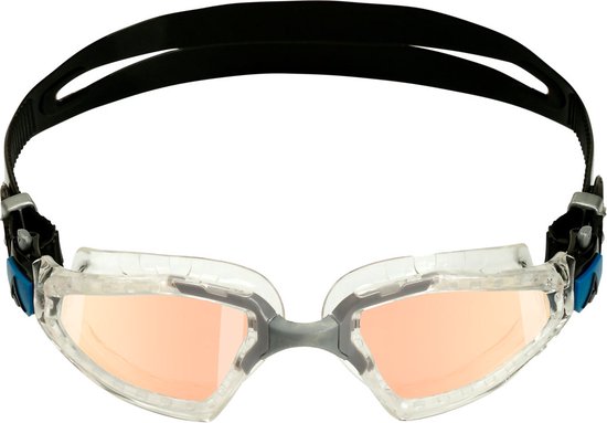 Aquasphere Kayenne Pro - Zwembril - Volwassenen - Iridescent Titanium Mirrored Lens - Transparant/Grijs