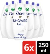 Dove  Deeply Nourishing Douchecreme - 6 x 250 ml - Voordeelverpakking