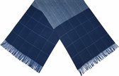 sjaal Geblokt dames 180 x 65 cm polyester blauw