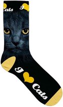 sokken black cat eyes polyester zwart maat 31-36