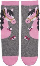 sokken paarden magisch meisjes 12 cm katoen roze 2 stuks