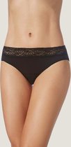 Slip met kant en normale taille - Antibacterieel - Ecologisch - Absorberend - Sojagaren - Zwart - Maat S