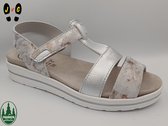 Franken dames comfort sandaal, F123 Wit/zilver, Maat 42