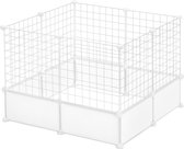 Kamyra® Kennel voor Binnen - Voor Honden, Katten & Overige Huisdieren - Kennelpanelen, Hondenkennel - Plastic & Metaal - Wit