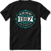1967 The One And Only | Feest Kado T-Shirt Heren - Dames | Cobalt - Wit | Perfect Verjaardag Cadeau Shirt | Grappige Spreuken - Zinnen - Teksten | Maat M