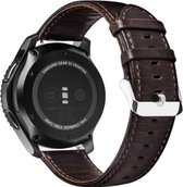 Strap-it Leren horlogebandje 22mm - bandje leer geschikt voor Xiaomi Mi Watch / Watch S1 / S1 Pro / Watch 2 Pro - Active / Amazfit GTR 47mm / GTR 2 / GTR 3 - Pro - OnePlus Watch - Polar Vantage M / M2 / Grit X - Pro - donkerbruin