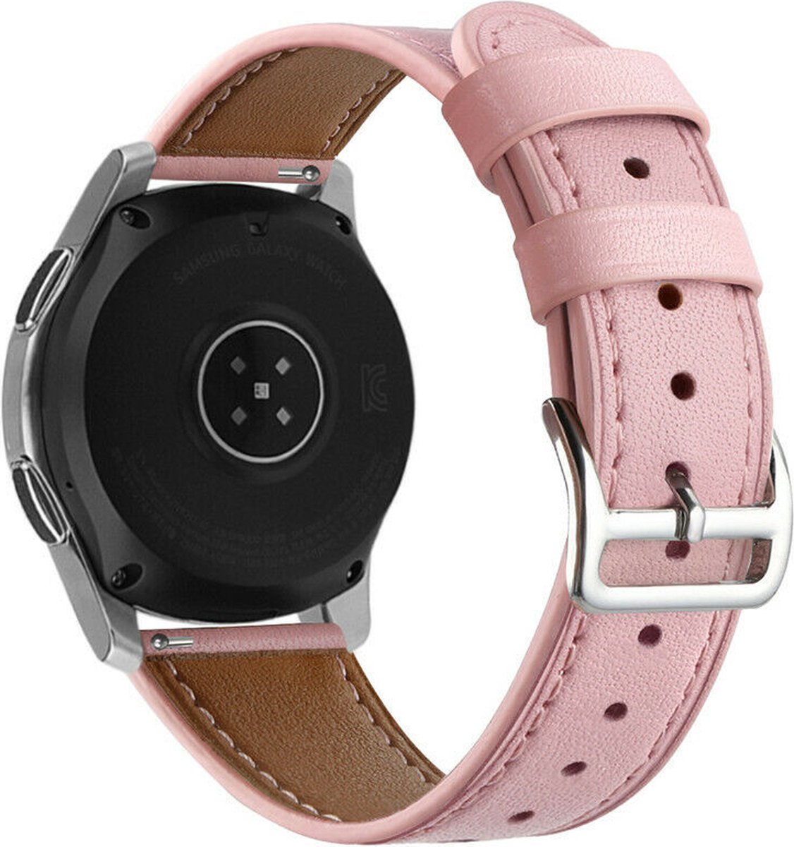Strap-it Smartwatch bandje 22mm - leren bandje geschikt voor Samsung Galaxy Watch 46mm / Galaxy Watch 3 45mm / Gear S3 Classic & Frontier - Amazfit GTR 47mm / GTR 2 / GTR 3 - Pro / GTR 4 - OnePlus Watch - roze