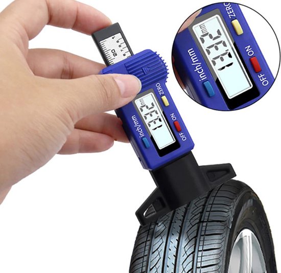 Jauge de profil de pneu numérique - LED - Jauge de profondeur de pneu -  Jauge de bande