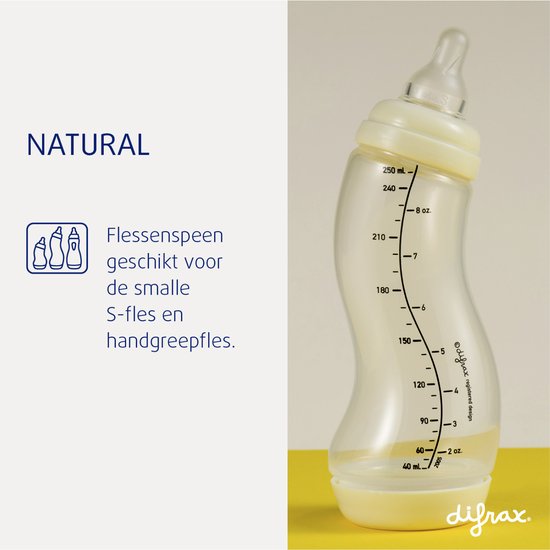 Difrax Flessenspeen Natural - Maat Large - 2 stuks van Difrax — afbeelding 3