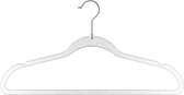 Set van 8x stuks kunststof kledinghangers met glitters zilver 45 x 24 cm - Kledingkast hangers/kleerhangers