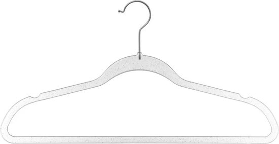 Set van 8x stuks kunststof kledinghangers met glitters zilver 45 x 24 cm - Kledingkast hangers/kleerhangers