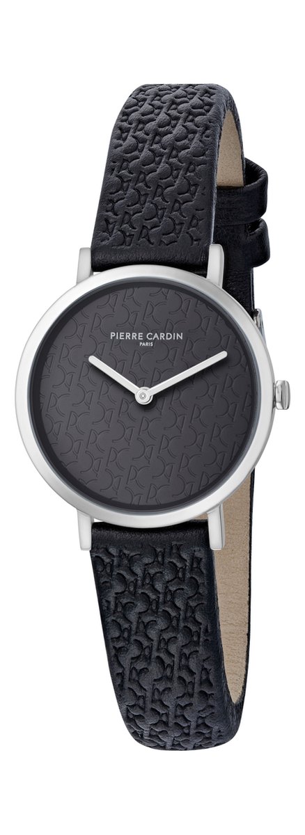 Pierre Cardin Belleville PC Monogram CBV.1502 Horloge - Leer - Zwart - Ø 31 mm