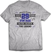 29 Jaar Legend - Feest kado T-Shirt Heren / Dames - Antraciet Grijs / Donker Blauw - Perfect Verjaardag Cadeau Shirt - grappige Spreuken, Zinnen en Teksten. Maat 3XL