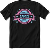 1911 Premium Quality | Feest Kado T-Shirt Heren - Dames | Licht Roze - Licht Blauw | Perfect Verjaardag Cadeau Shirt | Grappige Spreuken - Zinnen - Teksten | Maat M