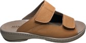 Manlisa Mt 41 velcro's lederen comfort slippers 513 camel losse steunzolen