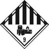 ADR klasse 9 sticker diverse gevaarlijke stoffen met pictogram 250 x 250 mm